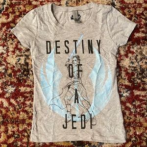 NEW - LAST ONE Star Wars gray t-shirt Destiny of a Jedi graphic size 3-4